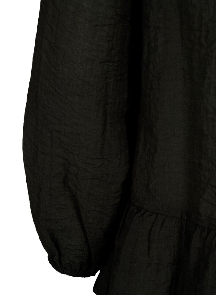 Viscose blouse with peplum, Black, Packshot image number 3