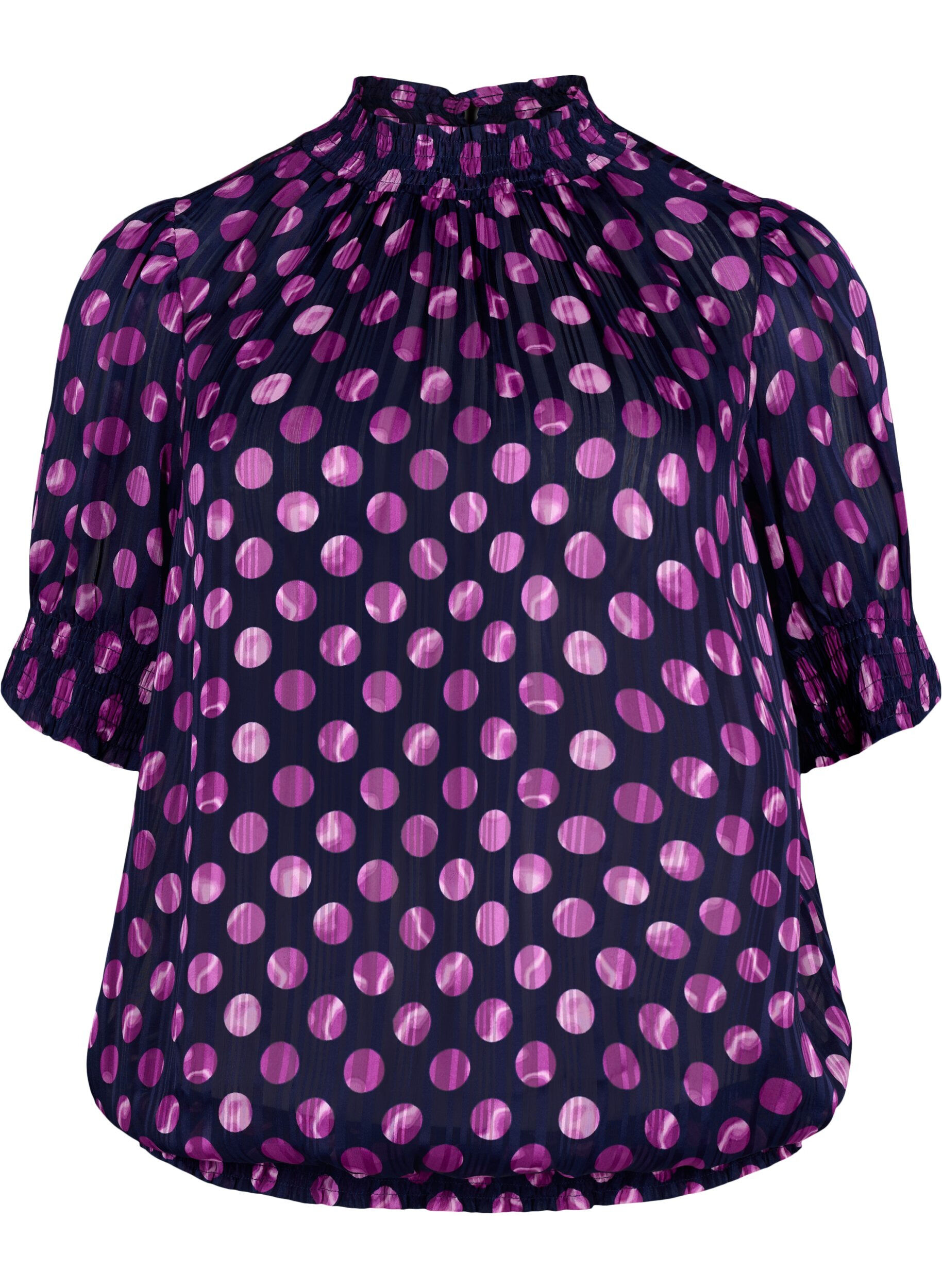 Zizzifashion Short-sleeved smock blouse with print, Medieval Bl. Dot AOP, Packshot image number 0