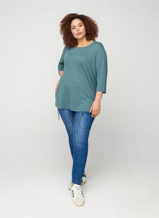 Blouse with 3/4 length sleeves and buttons, North Atlantic Mel., Model image number 2
