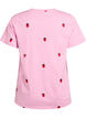 T-shirt in organic cotton with embroidered motifs, Pink, Packshot image number 1