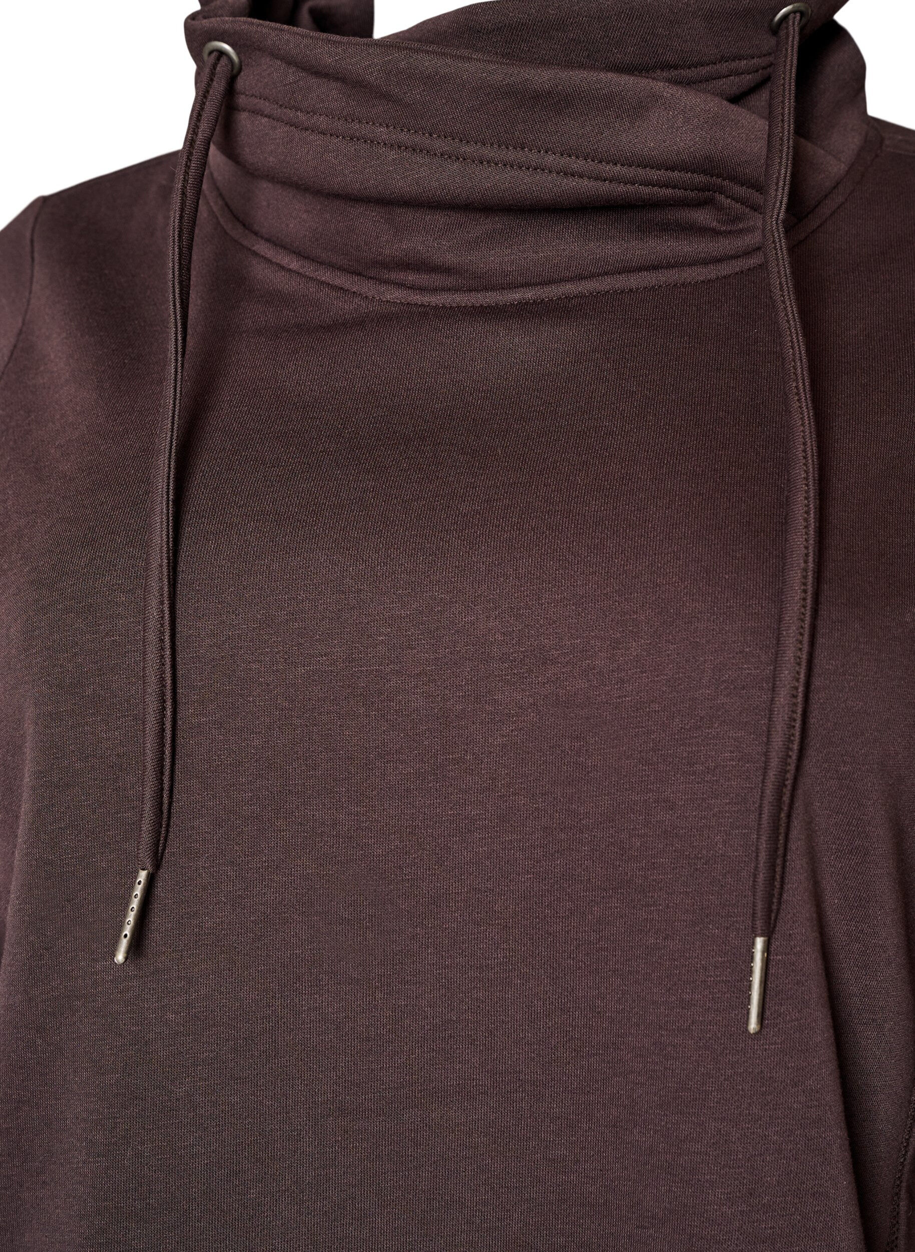ZizzifashionSweatshirt with high collar and pockets, Brown, Packshot image number 2