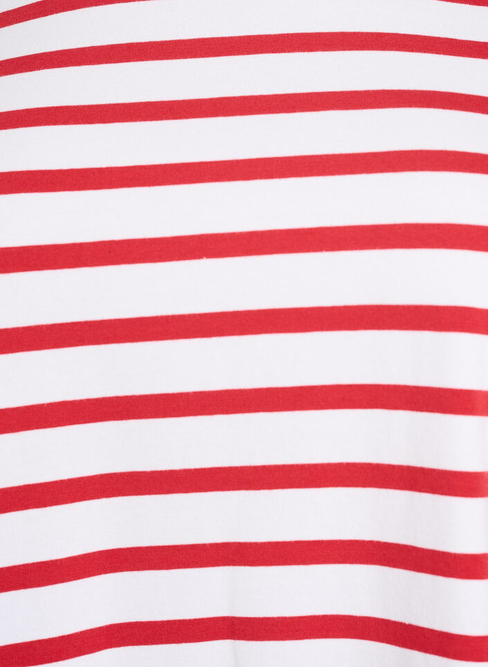Striped T-shirt in organic cotton, Red, Packshot image number 2