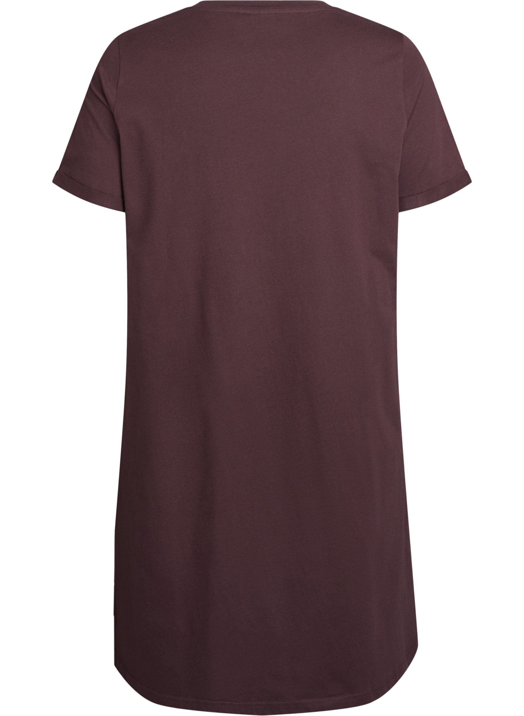 ZizzifashionShort-sleeved nightgown in organic cotton, Brown, Packshot image number 1