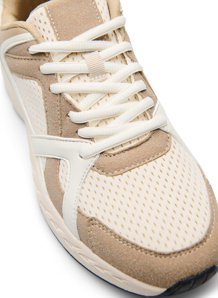 Sporty sneakers with mesh, Beige, Packshot image number 3