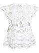 Sleeveless broderie anglaise blouse with ruffles, White, Packshot image number 1