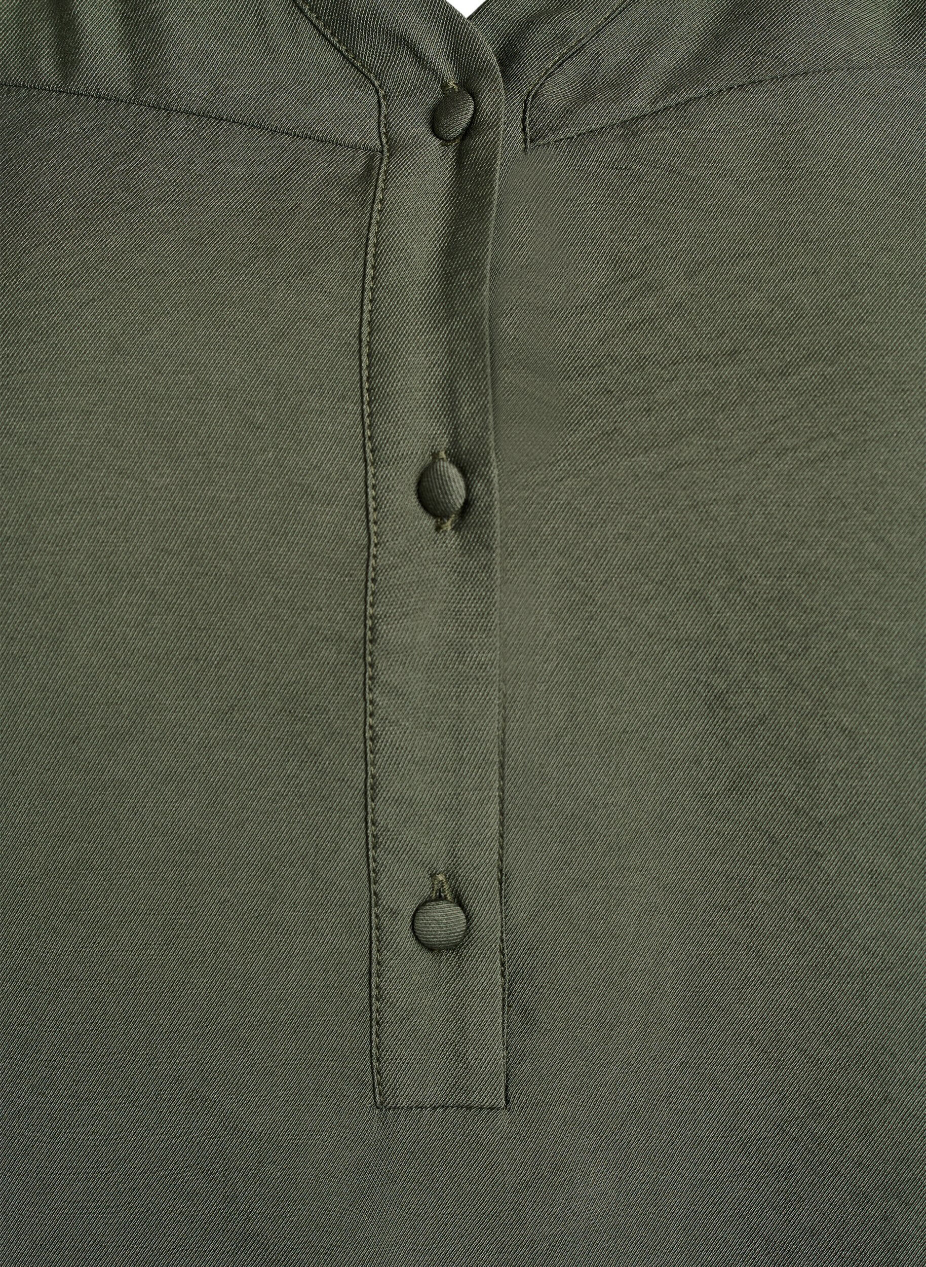 Zizzifashion Viscose blouse with smock and gathered details, Green, Packshot image number 2