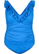 Swimsuit with ruffles and removable inserts, Blue, Packshot image number 0
