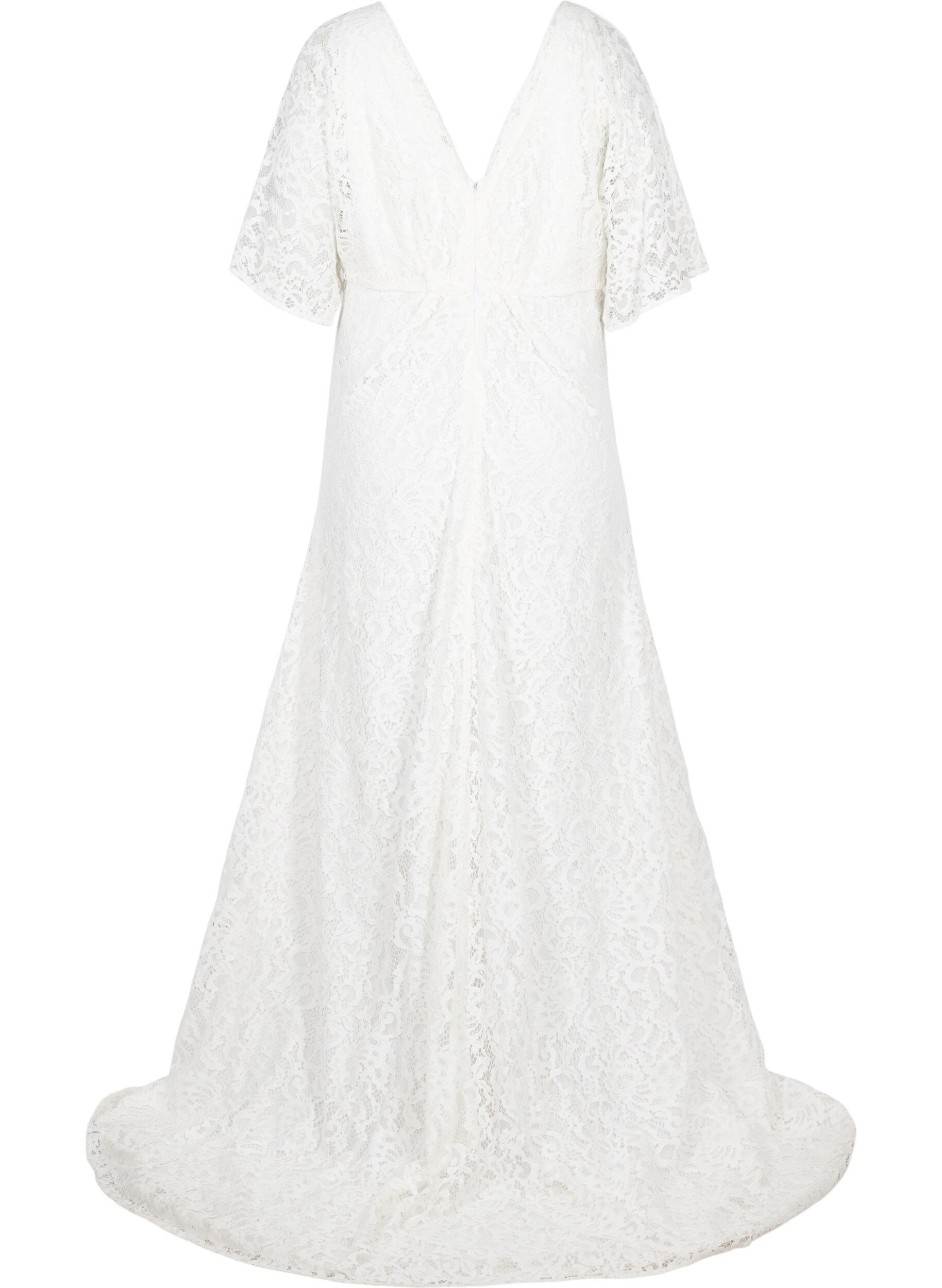 Zizzifashion Lace wedding dress with slits, Star White, Packshot image number 1