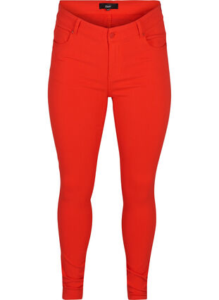 Slim fit trousers with pockets, Flame Scarlet, Packshot image number 0