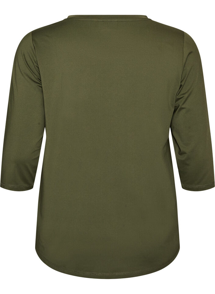 Sports top with 3/4 sleeves, Green, Packshot image number 1
