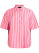 Striped viscose shirt with short sleeves, Pink, Packshot image number 0