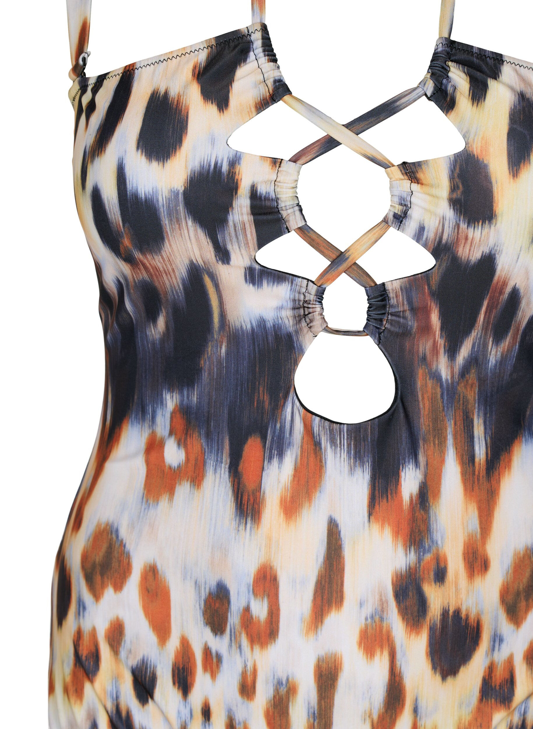 Zizzifashion Printed swimsuit with detachable straps, Abstract Leopard, Packshot image number 2