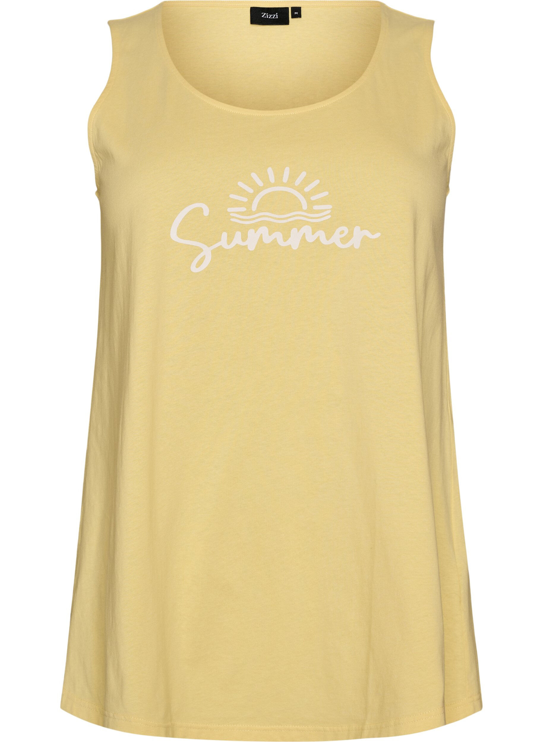 Zizzifashion Cotton top with a-shape, Yellow, Packshot image number 0