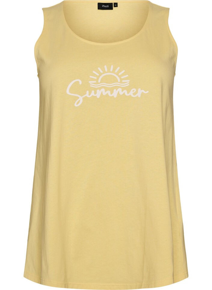 Cotton top with a-shape, Yellow, Packshot image number 0