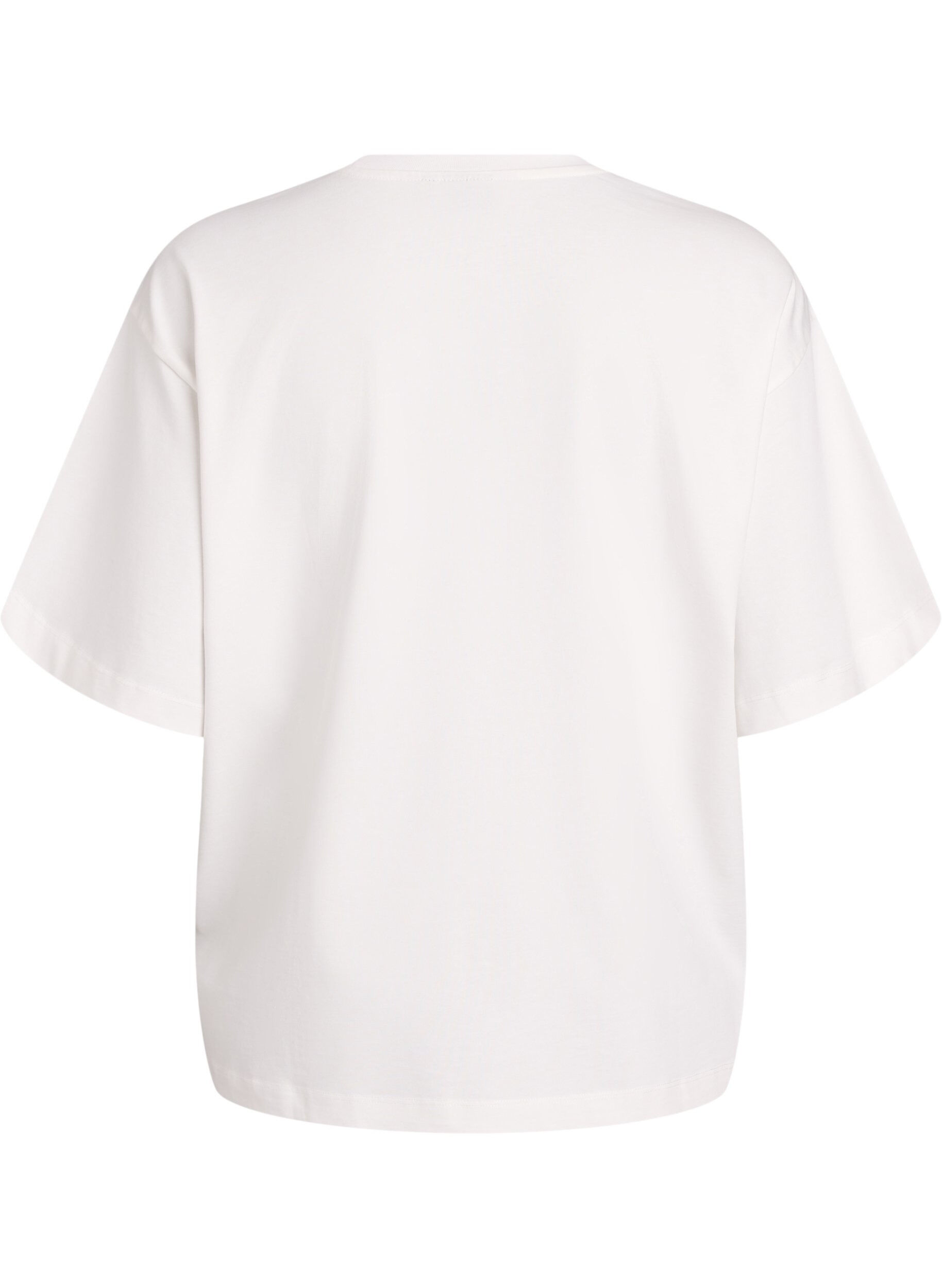Zizzifashion Oversized T-shirt with half sleeves, White, Packshot image number 1