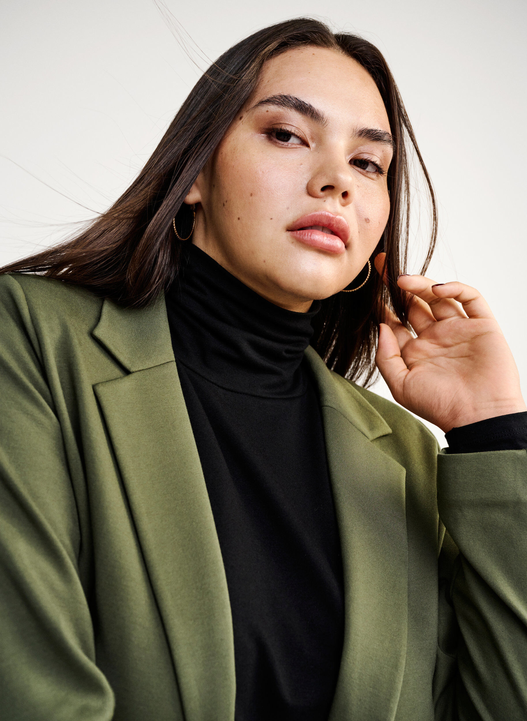 Zizzifashion Simple blazer with button closure, Green, Image image number 0