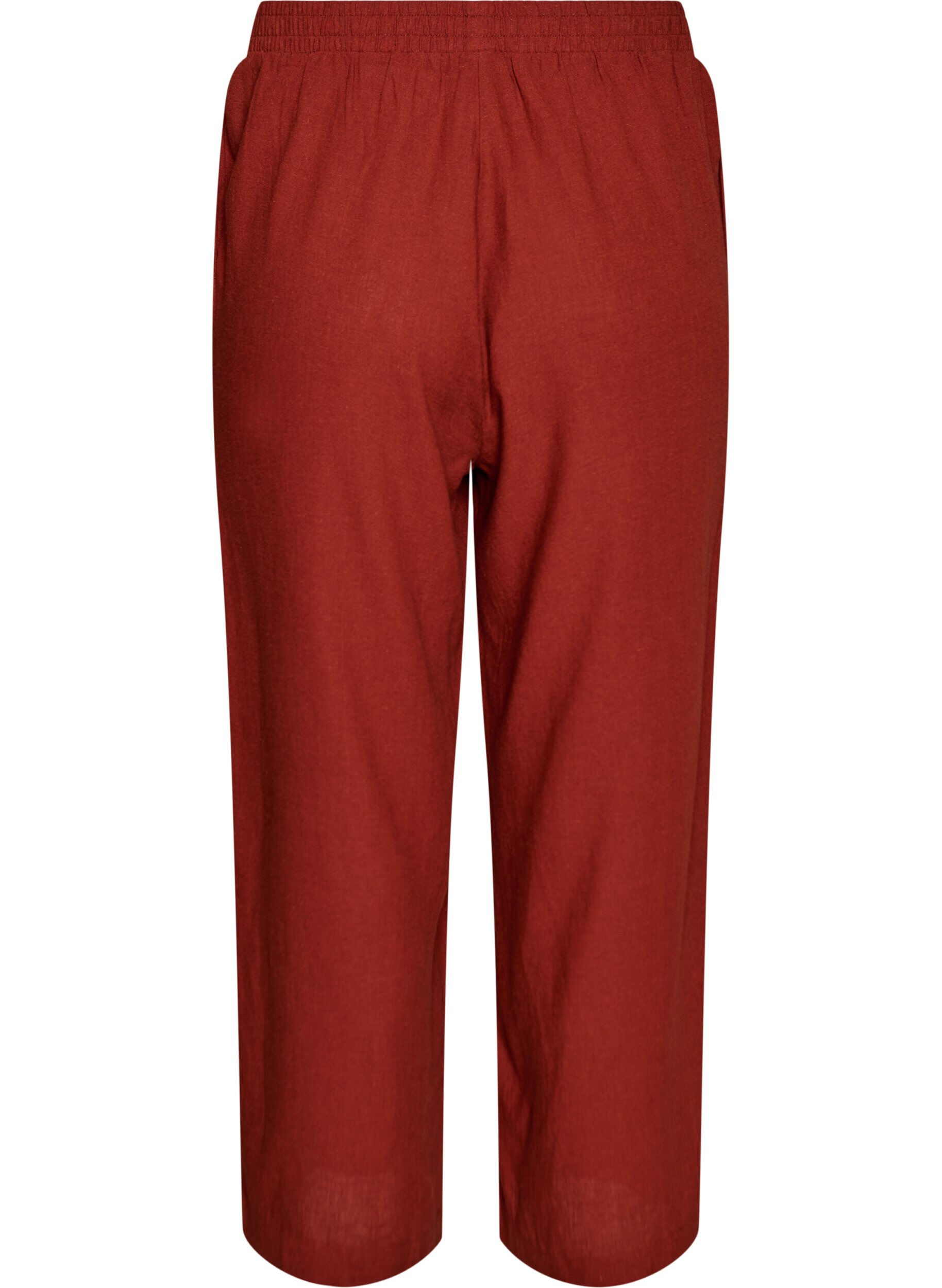 Zizzifashion Wide-leg linen and viscose trousers, Red, Packshot image number 1