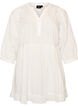 Tunic with eyelet embroidery details and 3/4 sleeves, Vanilla, Packshot image number 0
