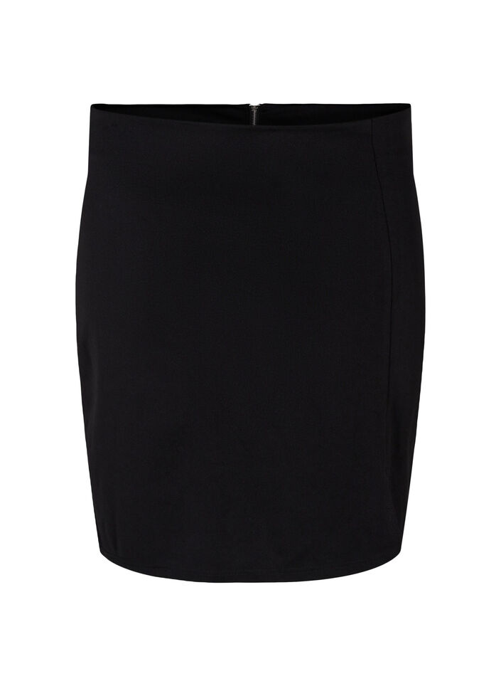 Skirt with slit and slim fit, Black, Packshot image number 0