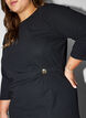 Jersey dress with draping and decorative buckle, Black, Model image number 2