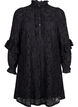 Short lace dress with ruffle detail, Black, Packshot image number 0