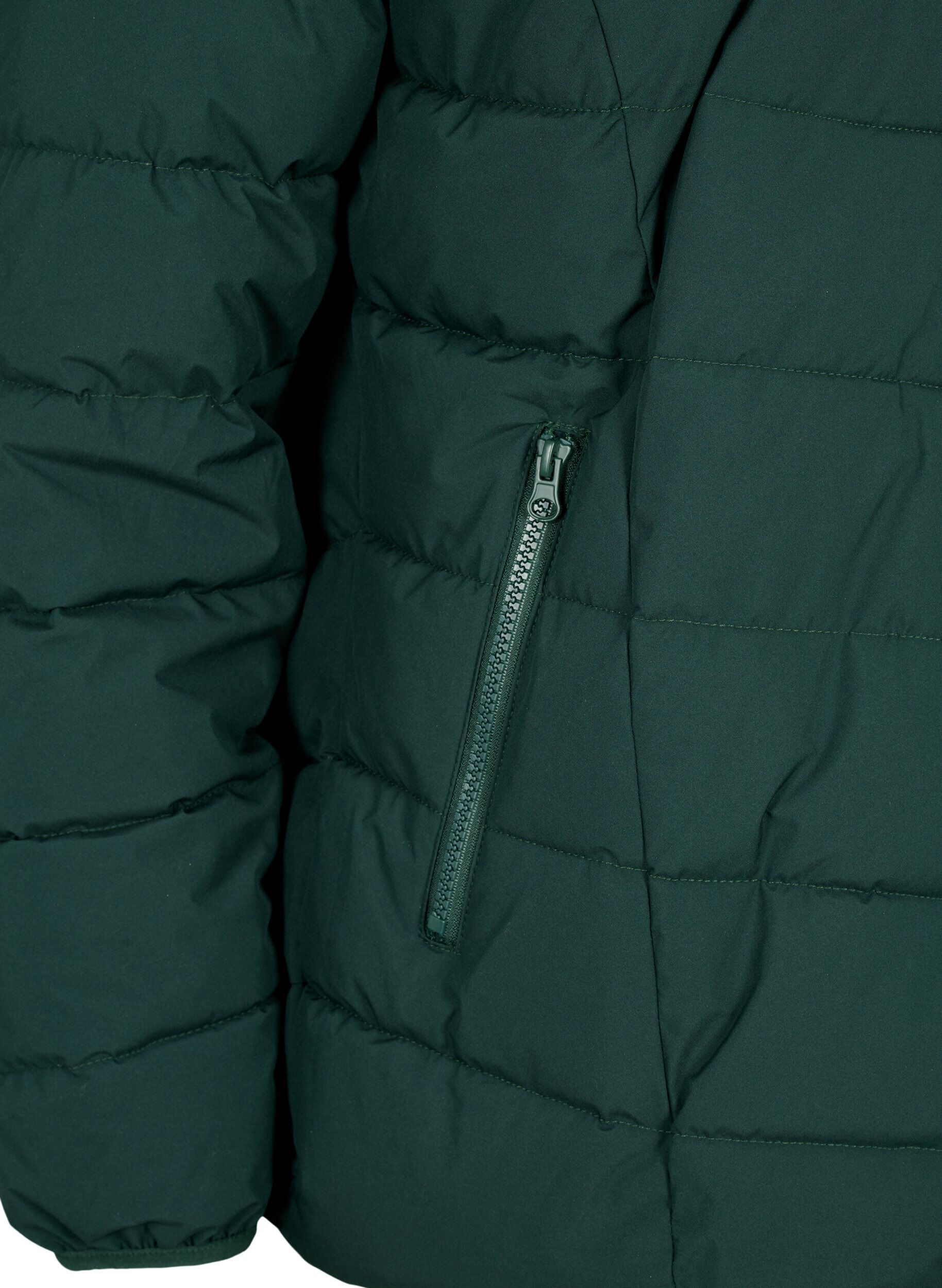 ZizzifashionShort puffer jacket with hood, Green, Packshot image number 3