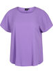Blouse with short sleeves and a round neckline, Purple, Packshot image number 0