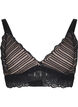 Bralette with lace and soft padding, Black, Packshot image number 0