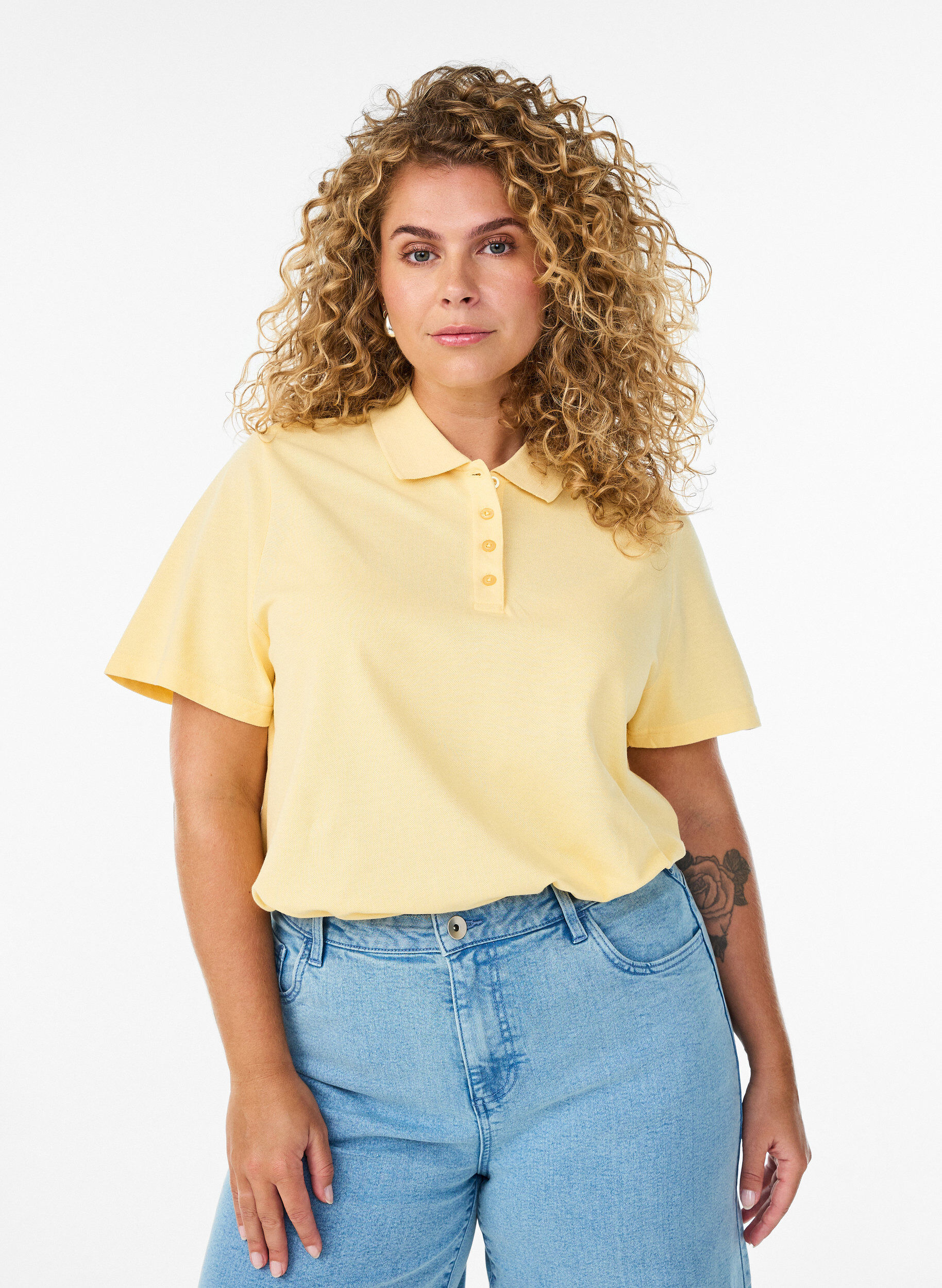 Zizzifashion Polo shirt with short sleeves, Yellow, Model image number 0