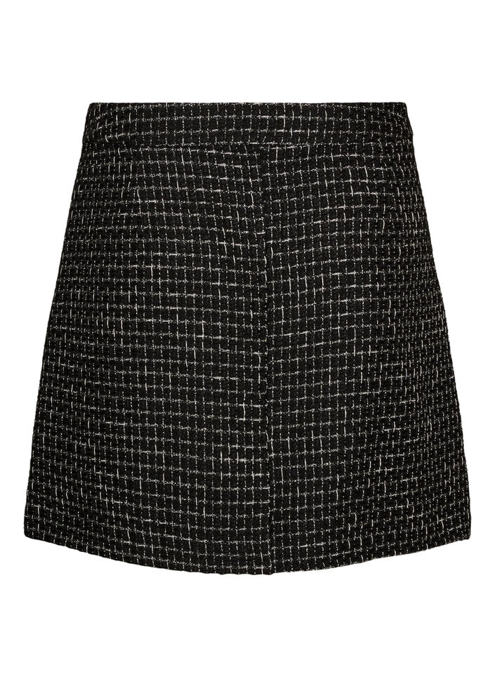 Short boucl&eacute; skirt, Black, Packshot image number 1