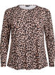 Long-sleeved blouse with leopard print, Brown, Packshot image number 0