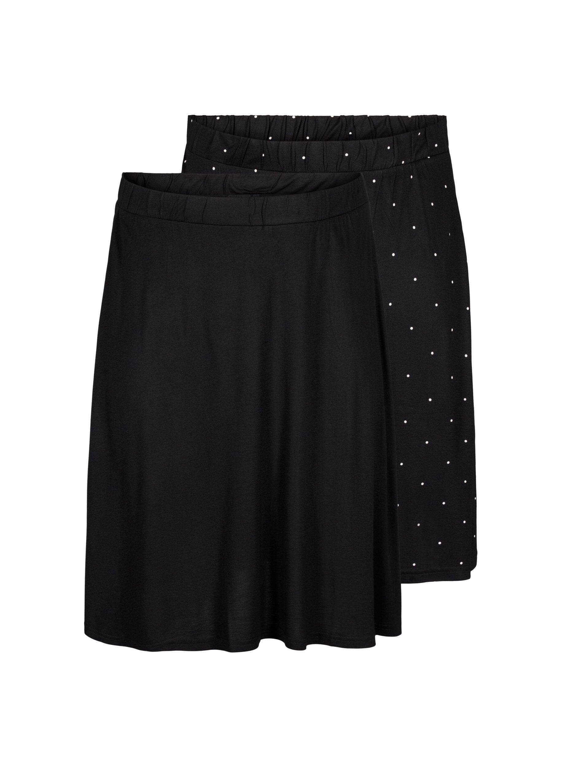 Zizzifashion 2-pack skirt in viscose, Black, Packshot image number 0