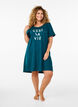 Short-sleeved nightgown in organic cotton, Green, Model image number 1