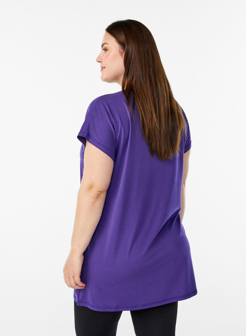 Long training t-shirt, Purple, Model image number 2