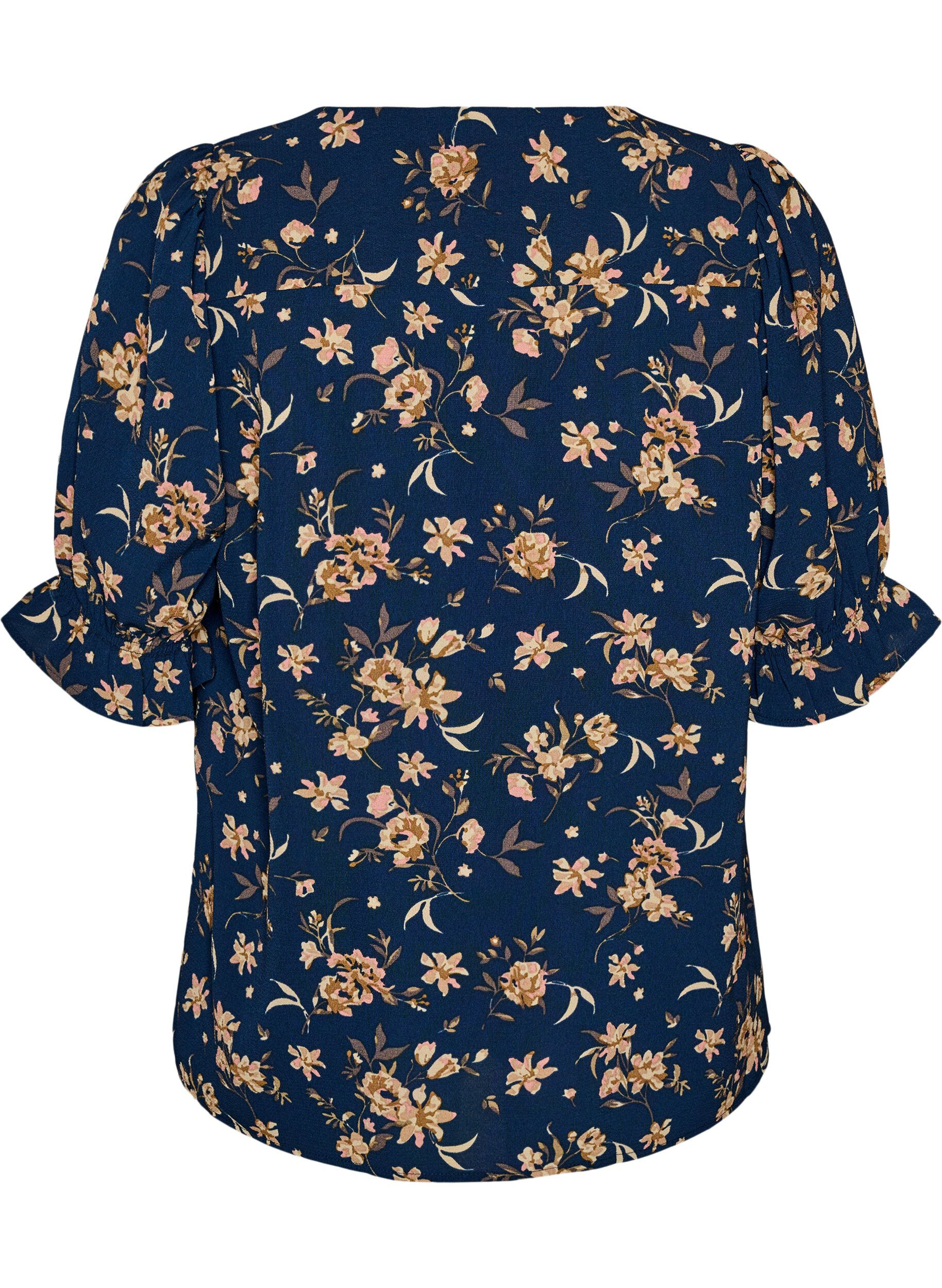 Zizzifashion Shirt blouse with 1/2 sleeves, Blue, Packshot image number 1
