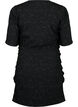 Short-sleeved dress with textured fabric and drapes, Black, Packshot image number 1