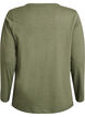 Long-sleeved t-shirt with V-neck and buttons, Green, Packshot image number 1