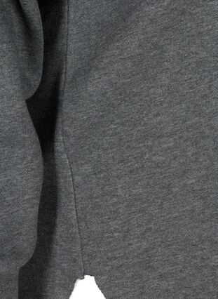Sweatshirt with hood and slits, Dark Grey Melange, Packshot image number 3