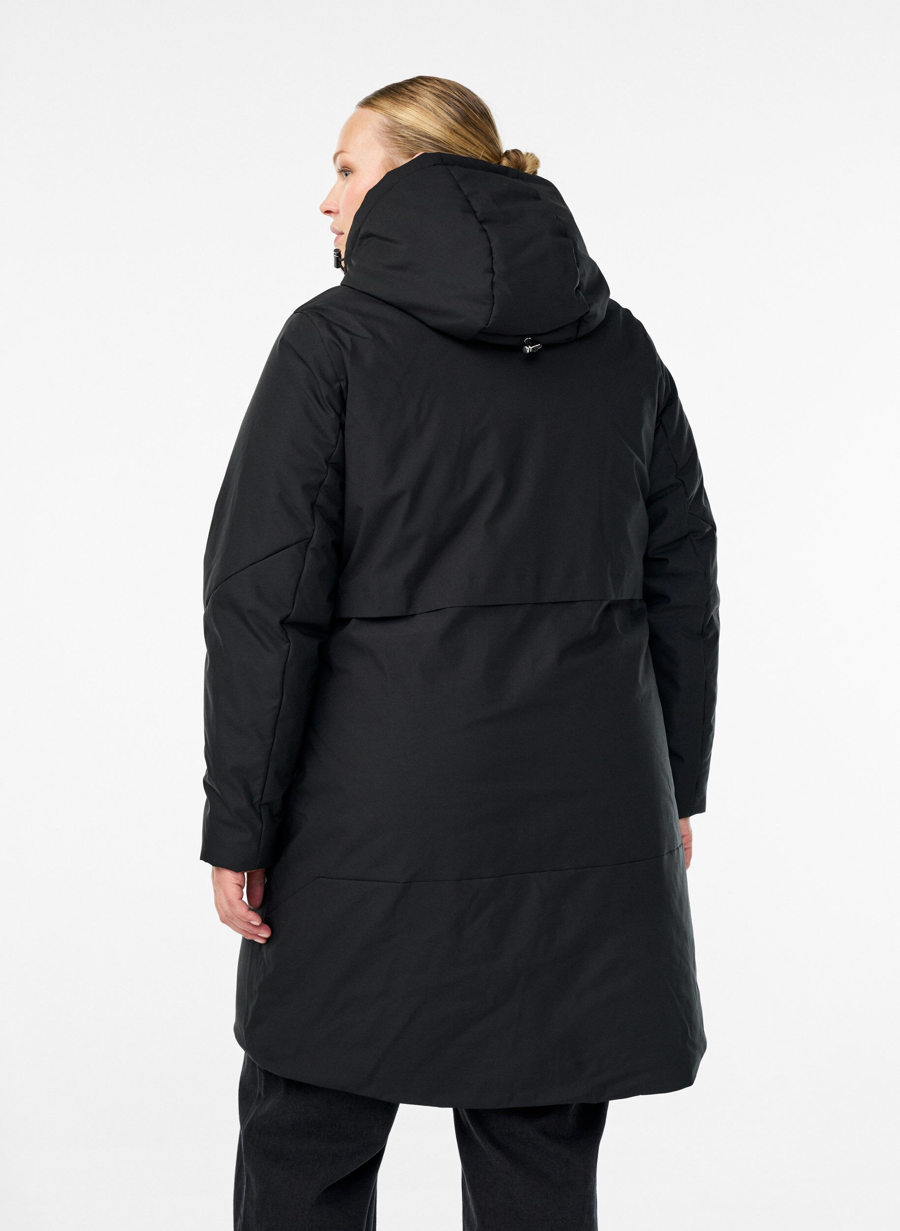 ZizzifashionWinter jacket with adjustable waist, Black, Model image number 2