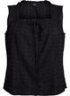 Sleeveless blouse with broderie anglaise and ruffles, Black, Packshot image number 0