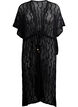 Beach kimono with tie belt, Black, Packshot image number 0
