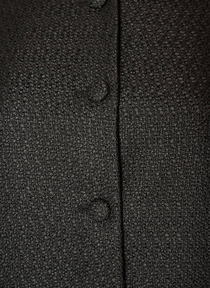 Boucl&eacute; jacket with ruffle details, Black, Packshot image number 2