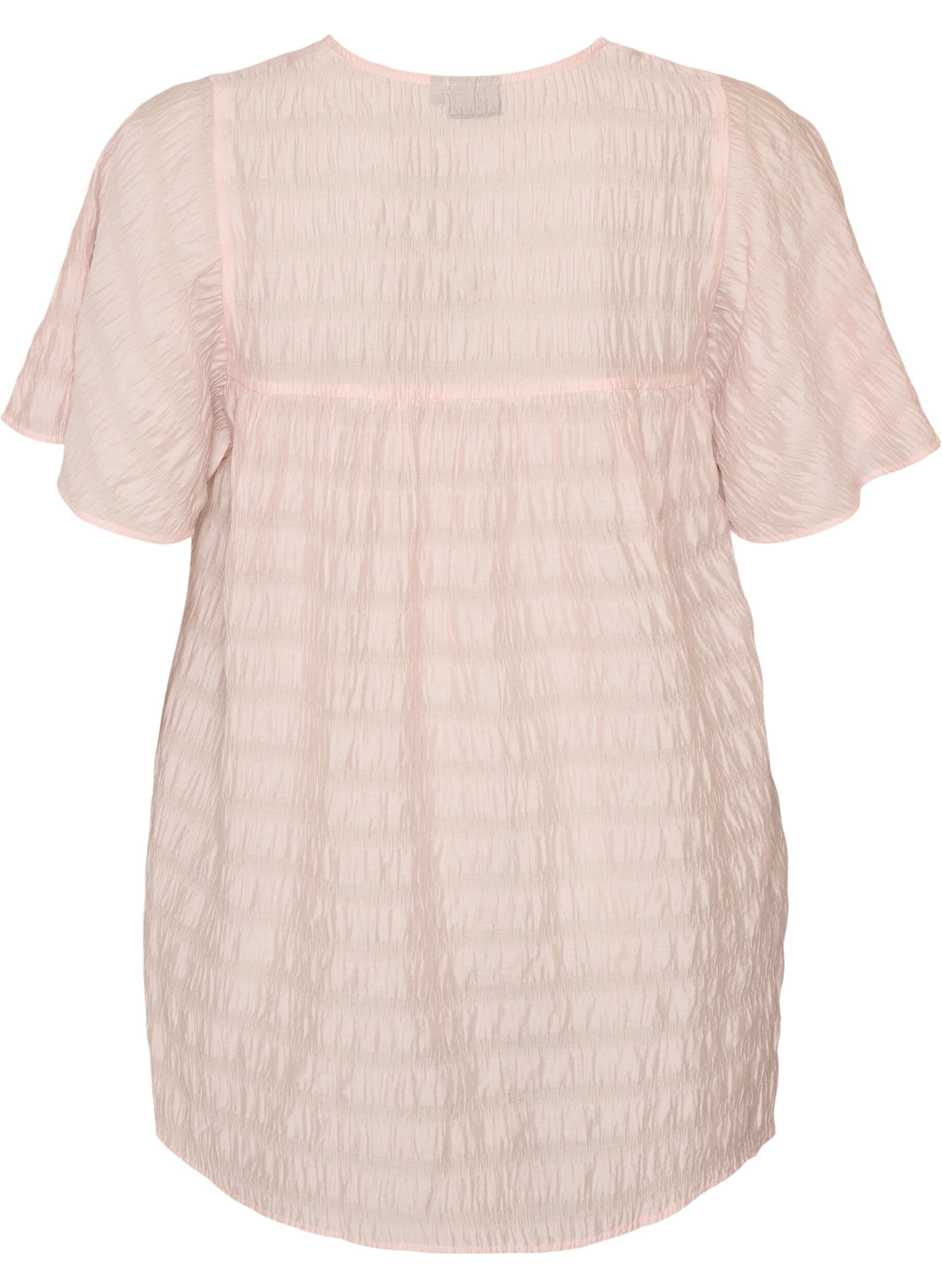 Zizzifashion Tunic in lyocell with flutter sleeves, Rose, Packshot image number 1