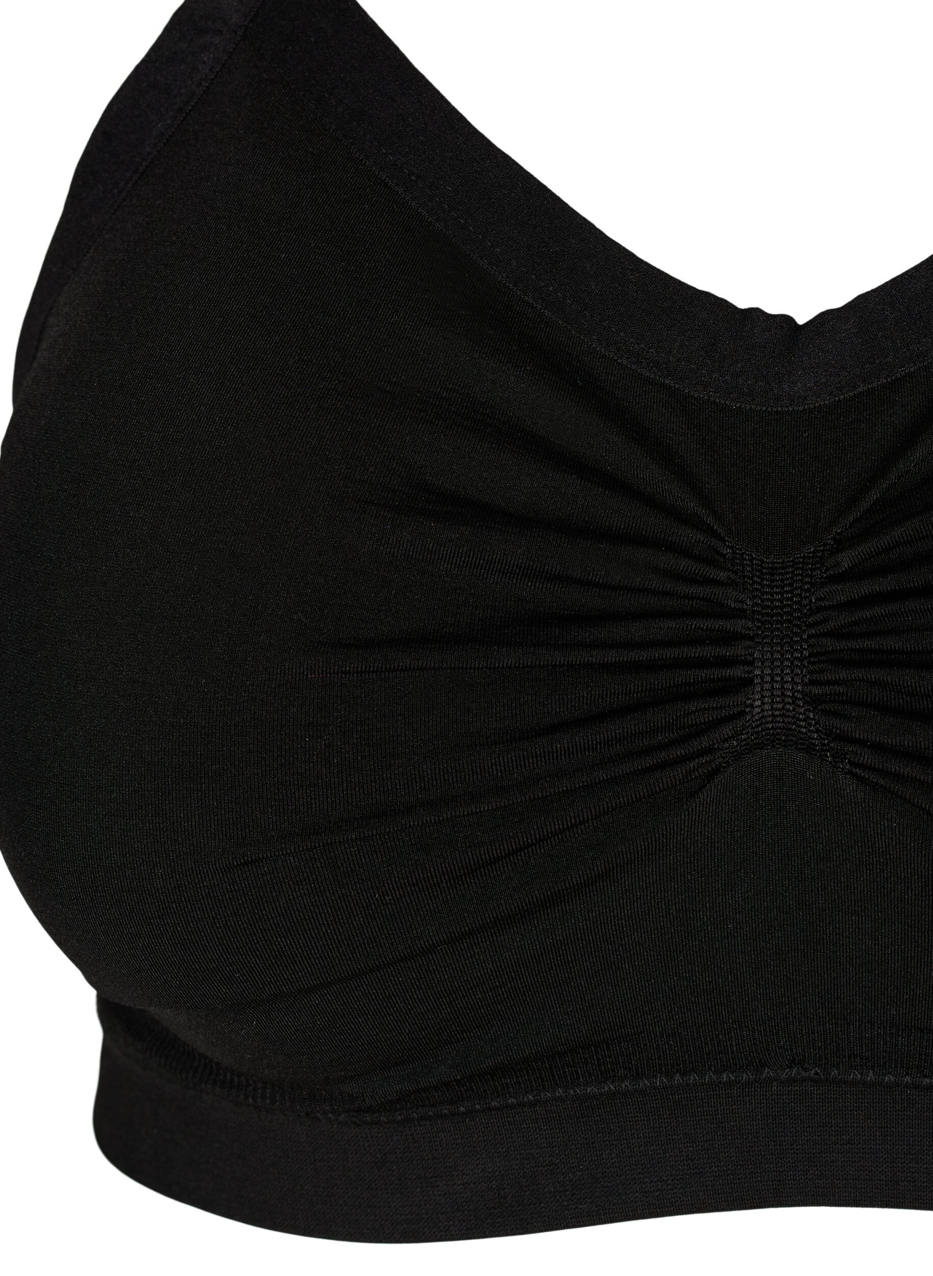 Zizzifashion Soft bra with lace back, Black, Packshot image number 2