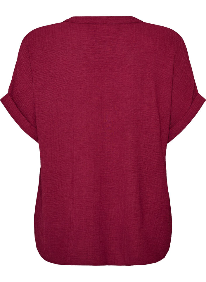 Loose blouse with short sleeves, Red, Packshot image number 1