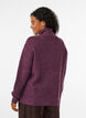 Knitted sweater with high neck and zipper, Purple, Model image number 2