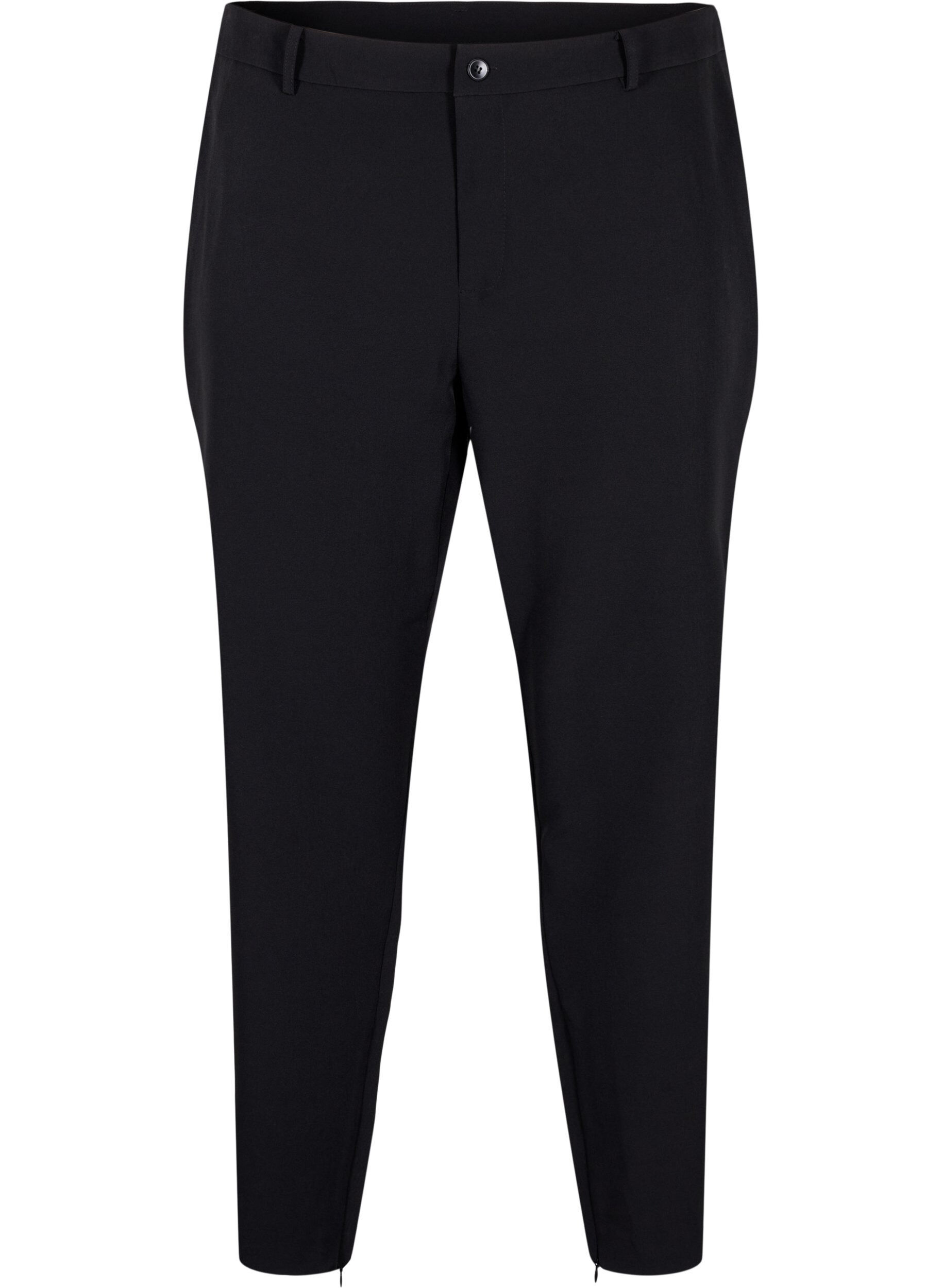 Zizzifashion Trousers with a zipper at the ankle, Black, Packshot image number 0