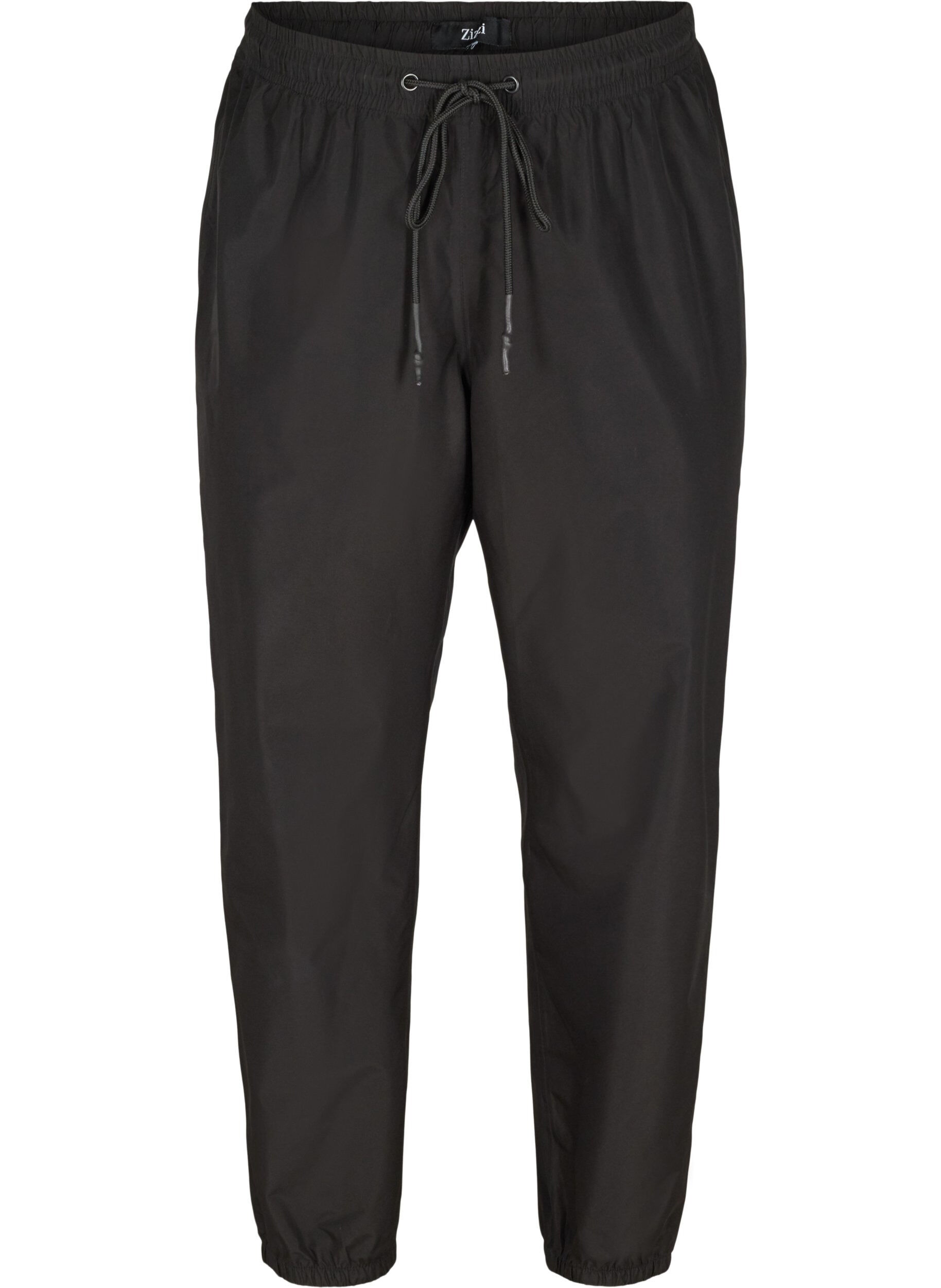 Zizzifashion Rain trousers with elastic and drawstrings, Black, Packshot image number 0