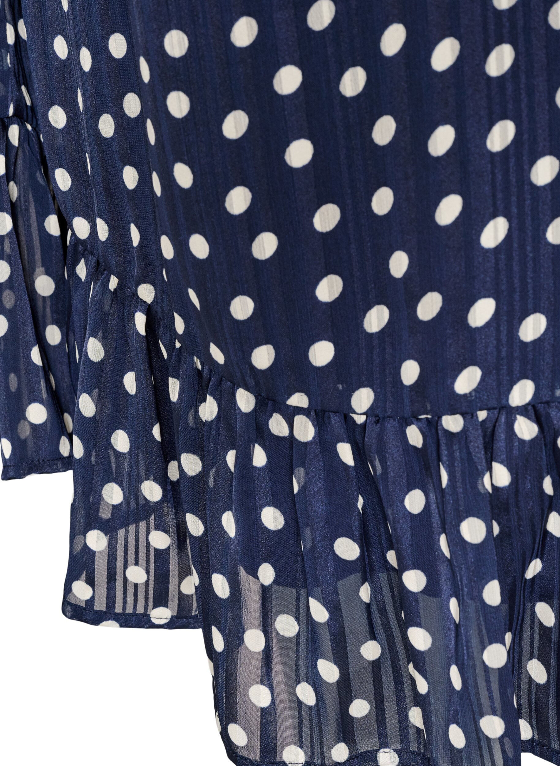 ZizzifashionPatterned dress with ruffles and long sleeves, Blue, Packshot image number 3