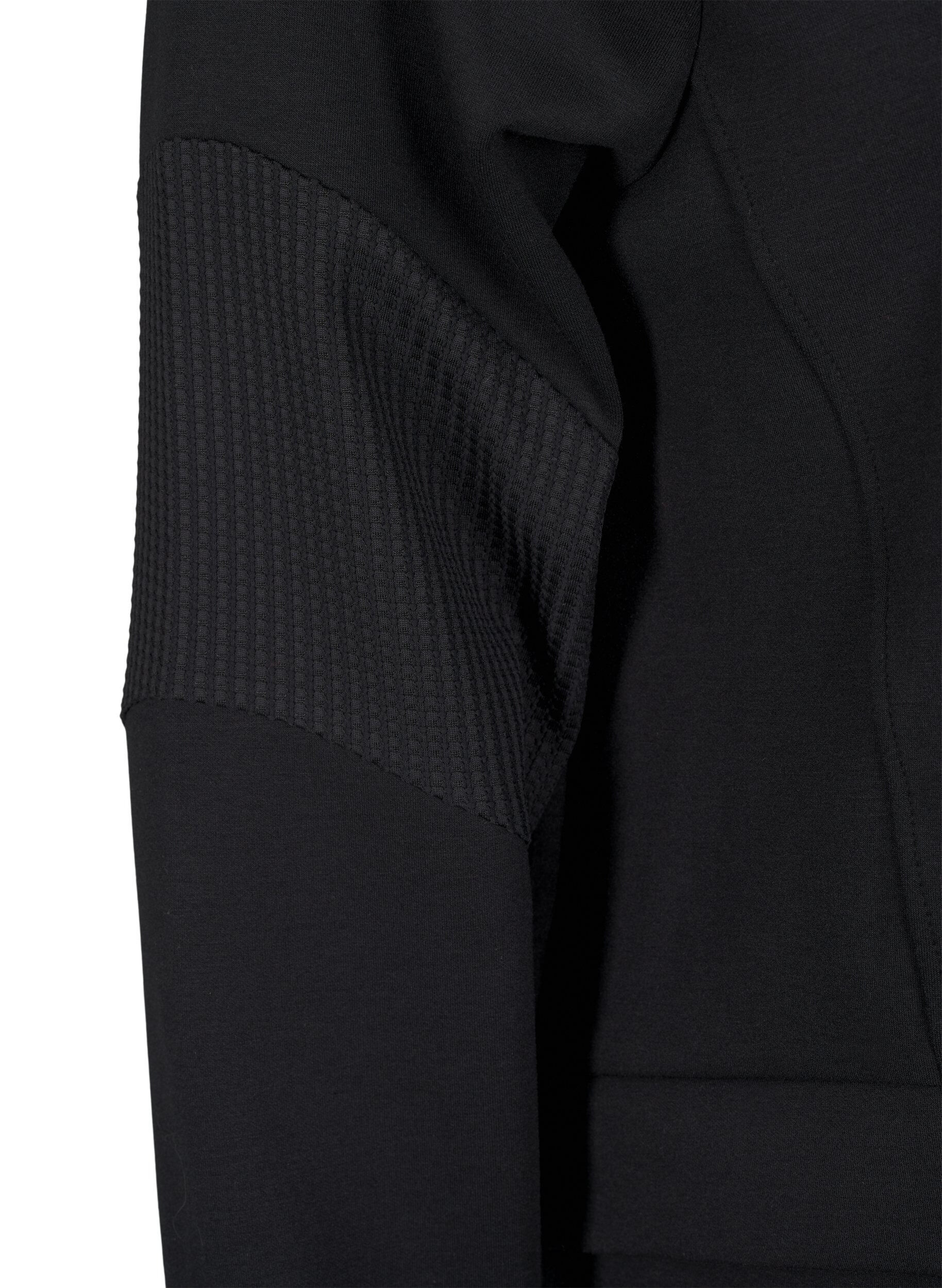 Zizzifashion Hooded sweat cardigan with pockets, Black, Packshot image number 3